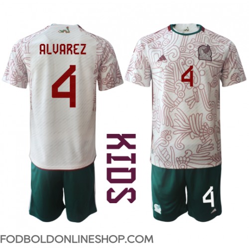 Mexico Edson Alvarez #4 Udebane Trøje Børn VM 2022 Kortærmet (+ Korte bukser)
